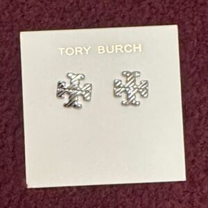 Brand New never worn Tory Burch Textured Rope Logo Stud Earrings